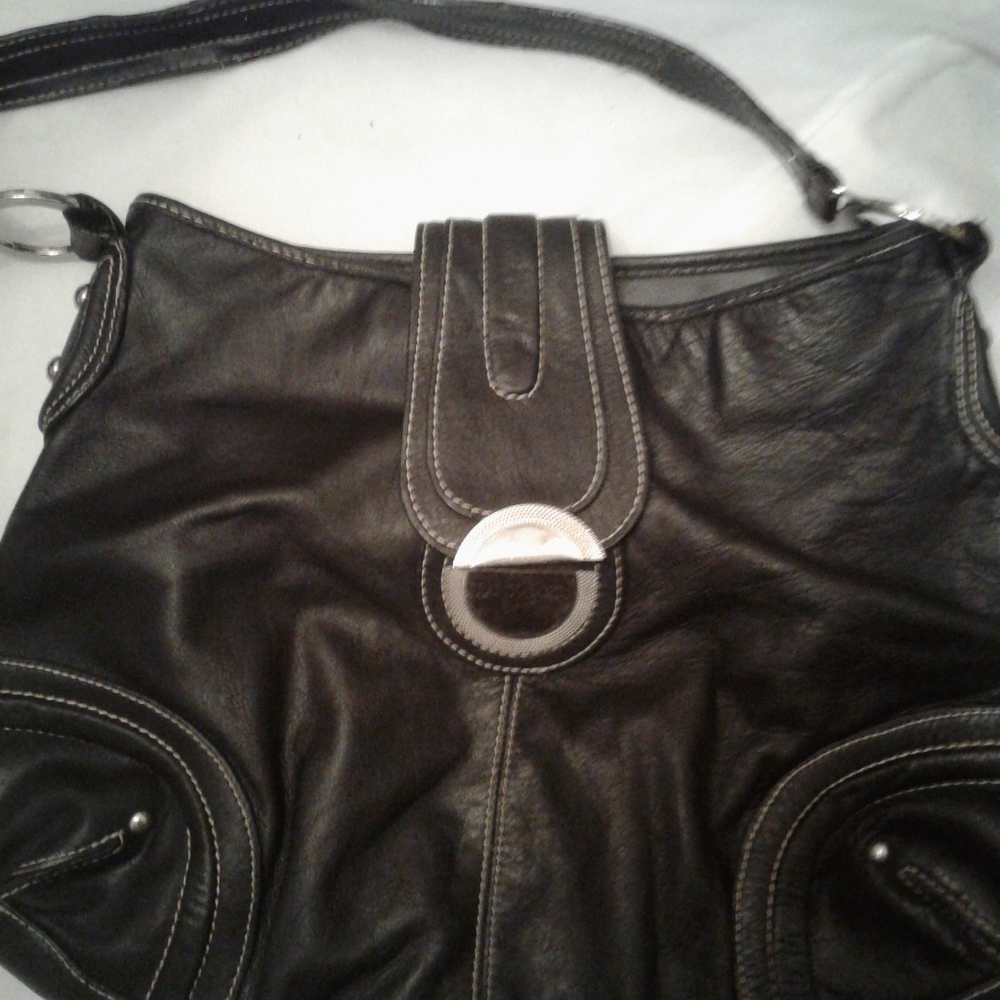 Franco Sarto Women leather bag, Black.